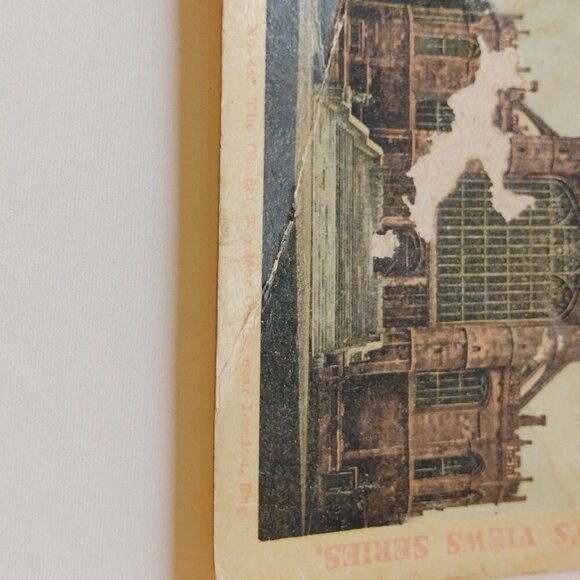 ANTIQUE STEREOGRAPH card The Chapel Windsor Castle near London England St George - Picture 3 of 5